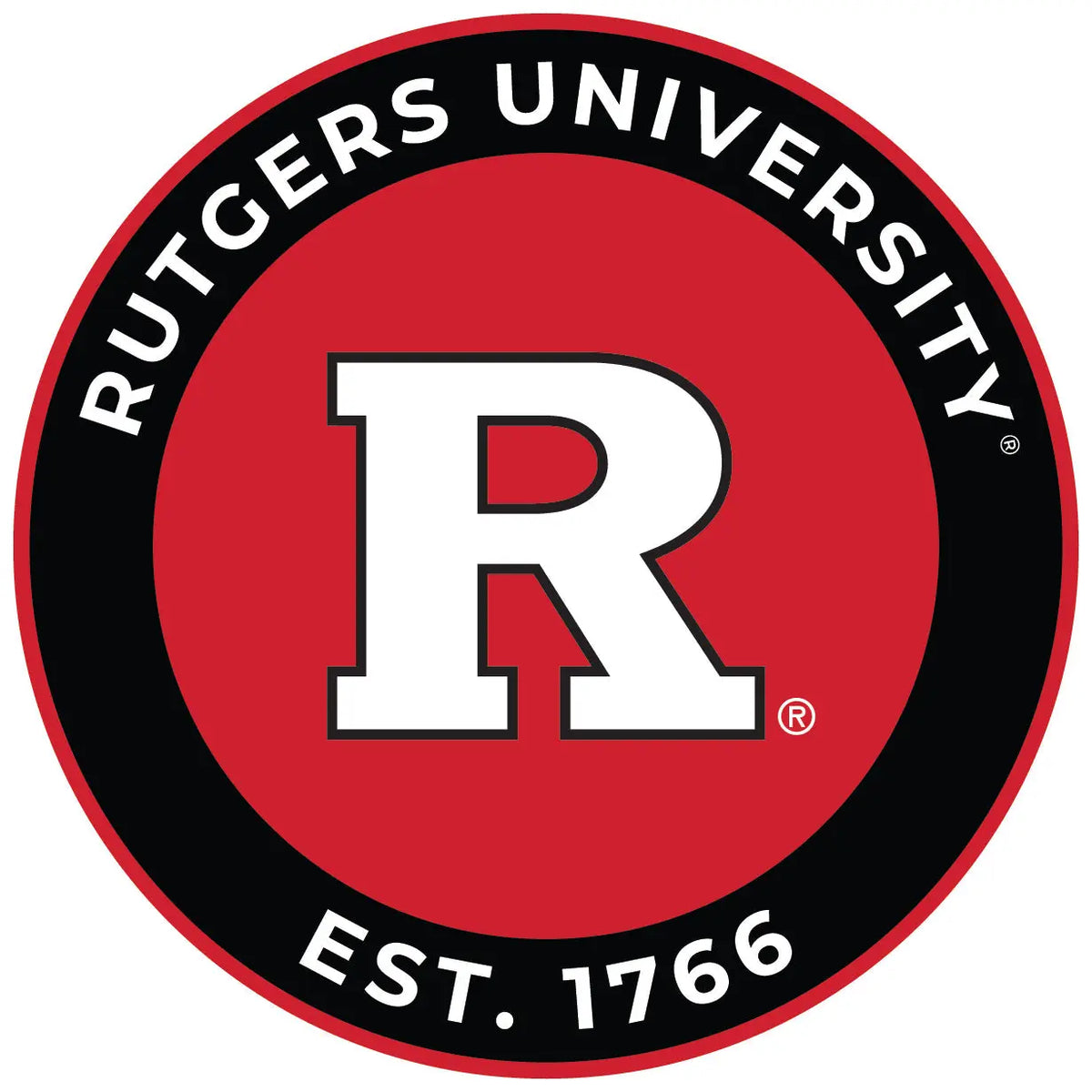 Rutgers Scarlet Knights Round Vinyl Decal Sticker Officially Licensed Collegiate Product R & R INC.