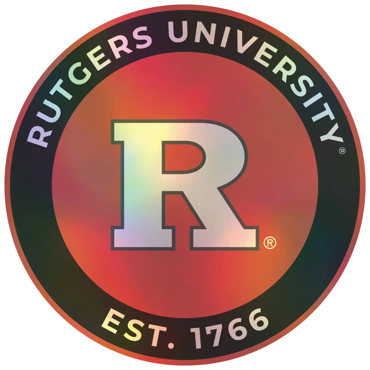 Rutgers Scarlet Knights Holographic Vinyl Decal Sticker Officially Licensed Collegiate Product R & R INC.
