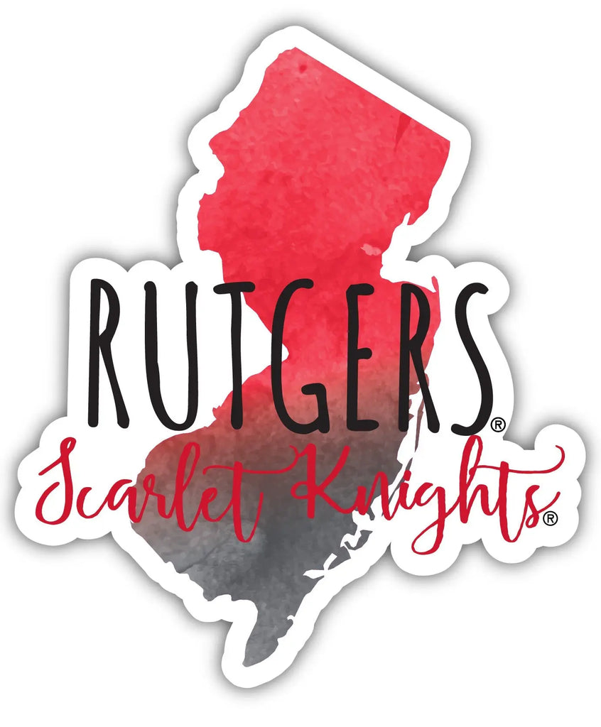Rutgers Scarlet Knights 2-Inch on one of its sides Watercolor Design NCAA Durable School Spirit Vinyl Decal Sticker R & R INC.