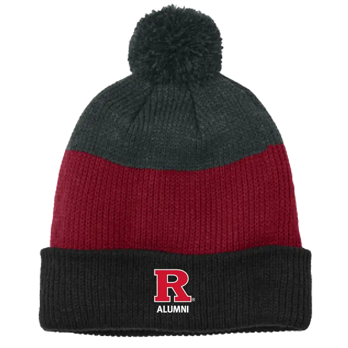 Cozy Striped Pom Beanie Alumni
