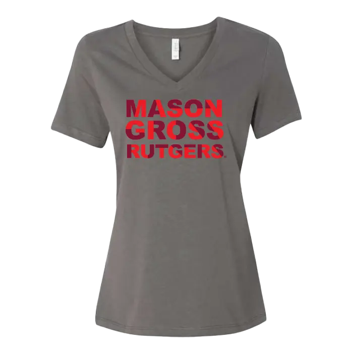 RU Women's Relaxed Jersey V-Neck Tee Mason Gross School of Arts