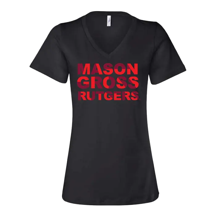 RU Women's Relaxed Jersey V-Neck Tee Mason Gross School of Arts