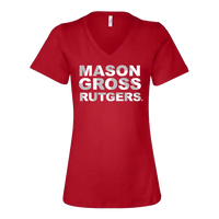 RU Women's Relaxed Jersey V-Neck Tee Mason Gross School of Arts