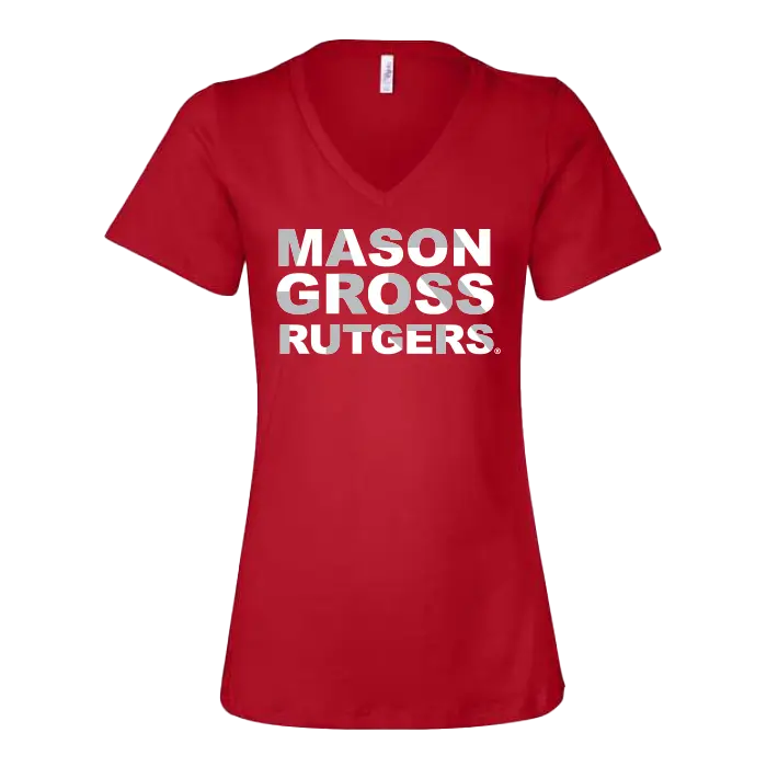 RU Women's Relaxed Jersey V-Neck Tee Mason Gross School of Arts