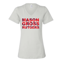 RU Women's Relaxed Jersey V-Neck Tee Mason Gross School of Arts