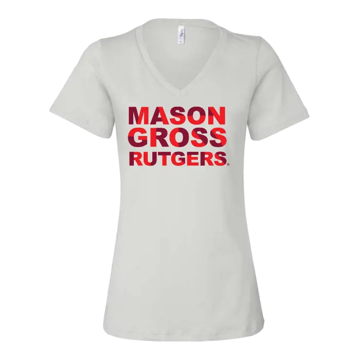 RU Women's Relaxed Jersey V-Neck Tee Mason Gross School of Arts