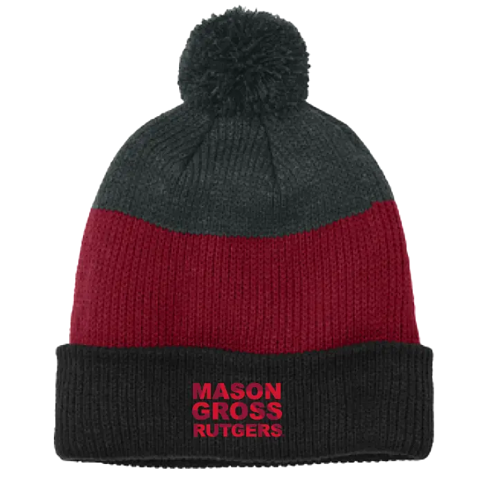 Cozy Striped Pom Beanie Mason Gross School of Arts