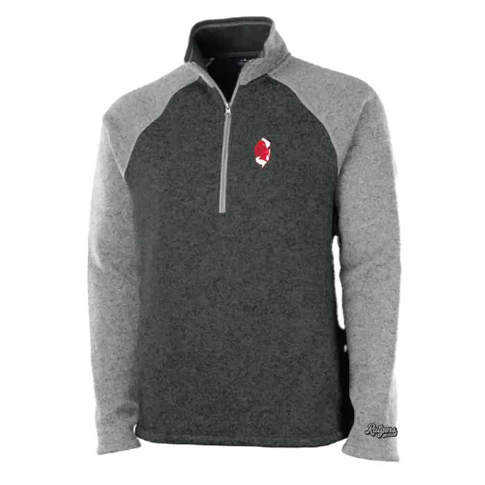 NJ Knight Retro Quarter Zip Heathered Fleece Retro