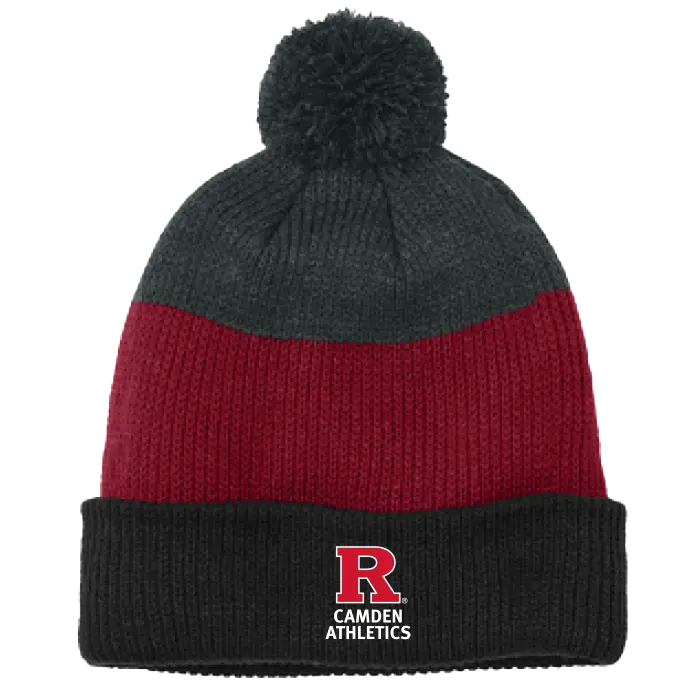 Cozy Striped Pom Beanie Camden Athletics