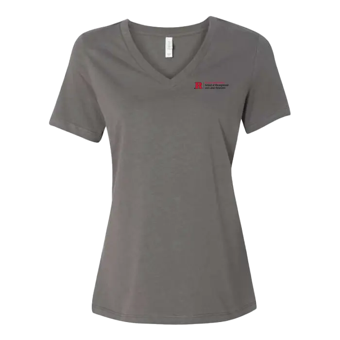 RU Women's Relaxed Jersey V-Neck Tee School of Management & Labor Relations