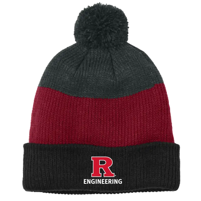 Cozy Striped Pom Beanie School of Engineering