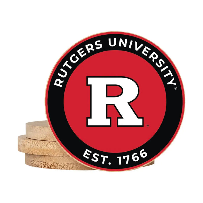Rutgers Scarlet Knights Coaster Wooden 3.5 x 3.5-Inch 4 Pack Officially Licensed Collegiate Product R & R INC.