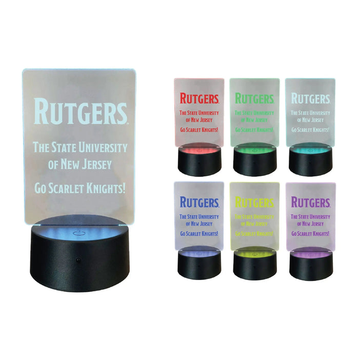 Rutgers Scarlet Knights Acrylic Color Changing LED Night Light with Remote and USB plug in Officially Licensed Collegiate Product R & R INC.