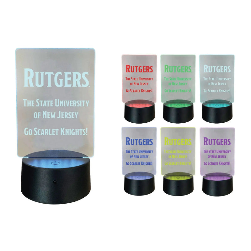 Rutgers Scarlet Knights Acrylic Color Changing LED Night Light with Remote and USB plug in Officially Licensed Collegiate Product R & R INC.