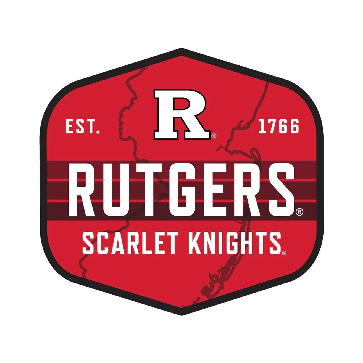 Rutgers Scarlet Knights Scenic Background Vinyl Sticker/Magnet - Officially Licensed R & R INC.