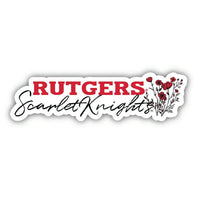 Rutgers Scarlet Knights Script Floral Sticker/Magnet - Officially Licensed School Pride Decor R & R INC.