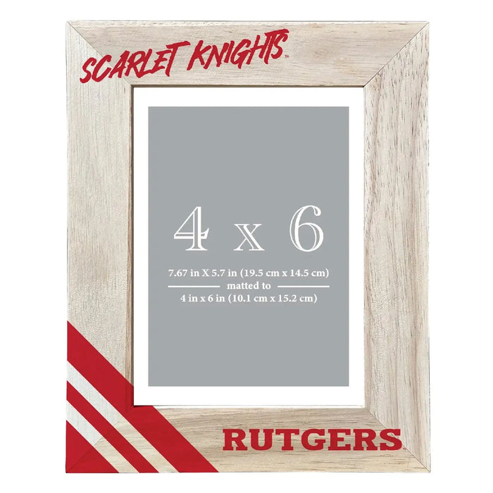 Rutgers Scarlet Knights Officially Licensed College Printed Wooden Photo Frame 4x6 – Horizontal or Vertical Display R & R INC.