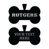 Rutgers Scarlet Knights Personalized Matte Black Bone Dog Tag – Engraved Officially Licensed Collegiate Pet ID R & R INC.