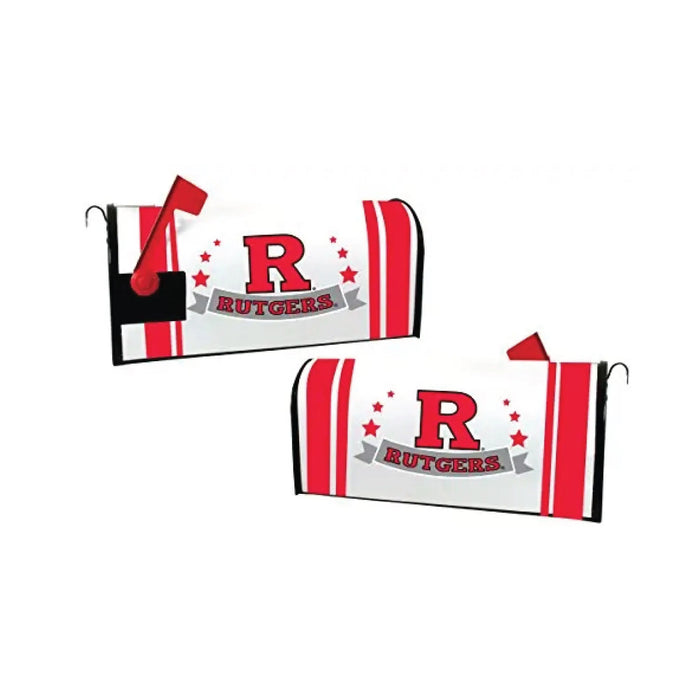Rutgers Scarlet Knights NCAA Officially Licensed Mailbox Cover Logo and Stripe Design R & R INC.