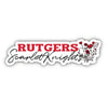 Rutgers Scarlet Knights Script Floral Sticker/Magnet - Officially Licensed School Pride Decor R & R INC.