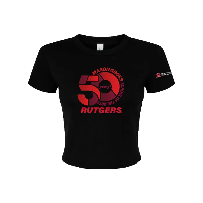 50th Anniversary Women's Micro Rib Baby Tee Mason Gross School of Arts