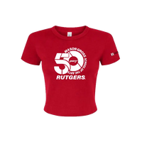 50th Anniversary Women's Micro Rib Baby Tee Mason Gross School of Arts