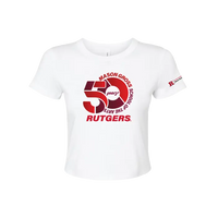 50th Anniversary Women's Micro Rib Baby Tee Mason Gross School of Arts