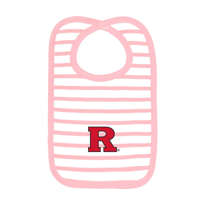 Rutgers Infant Stripe Knit Bib Two Feet Ahead