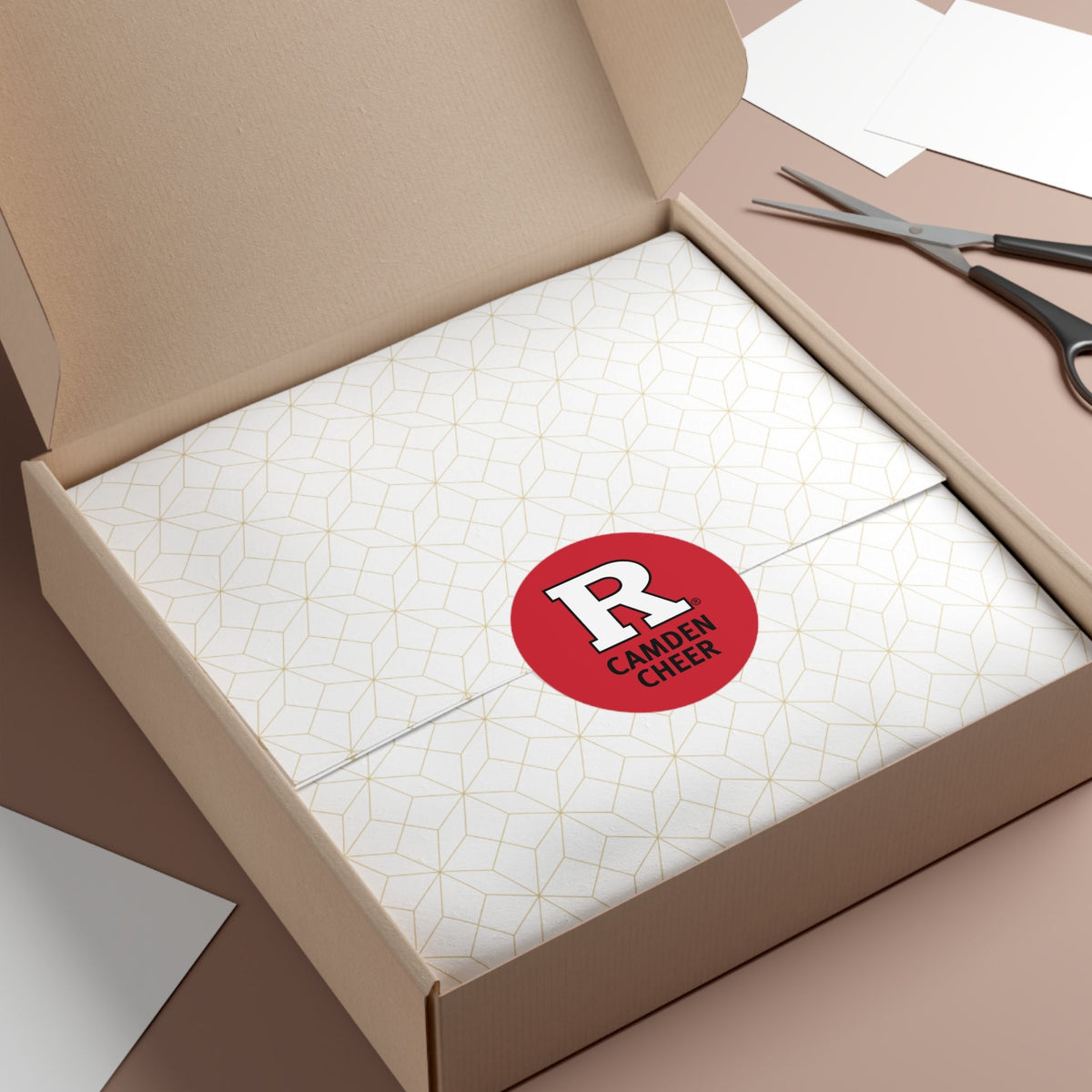 Camden Cheer Round Vinyl Sticker — Red 'R' Logo School Spirit Decal  Paper products