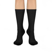 Cushioned Crew Socks — Camden Cheer R Logo Athletic Socks  All Over Prints
