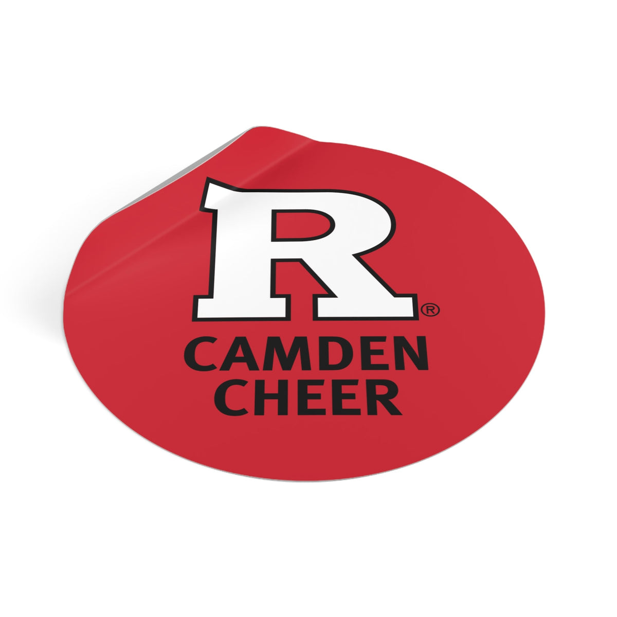 Camden Cheer Round Vinyl Sticker — Red 'R' Logo School Spirit Decal  Paper products