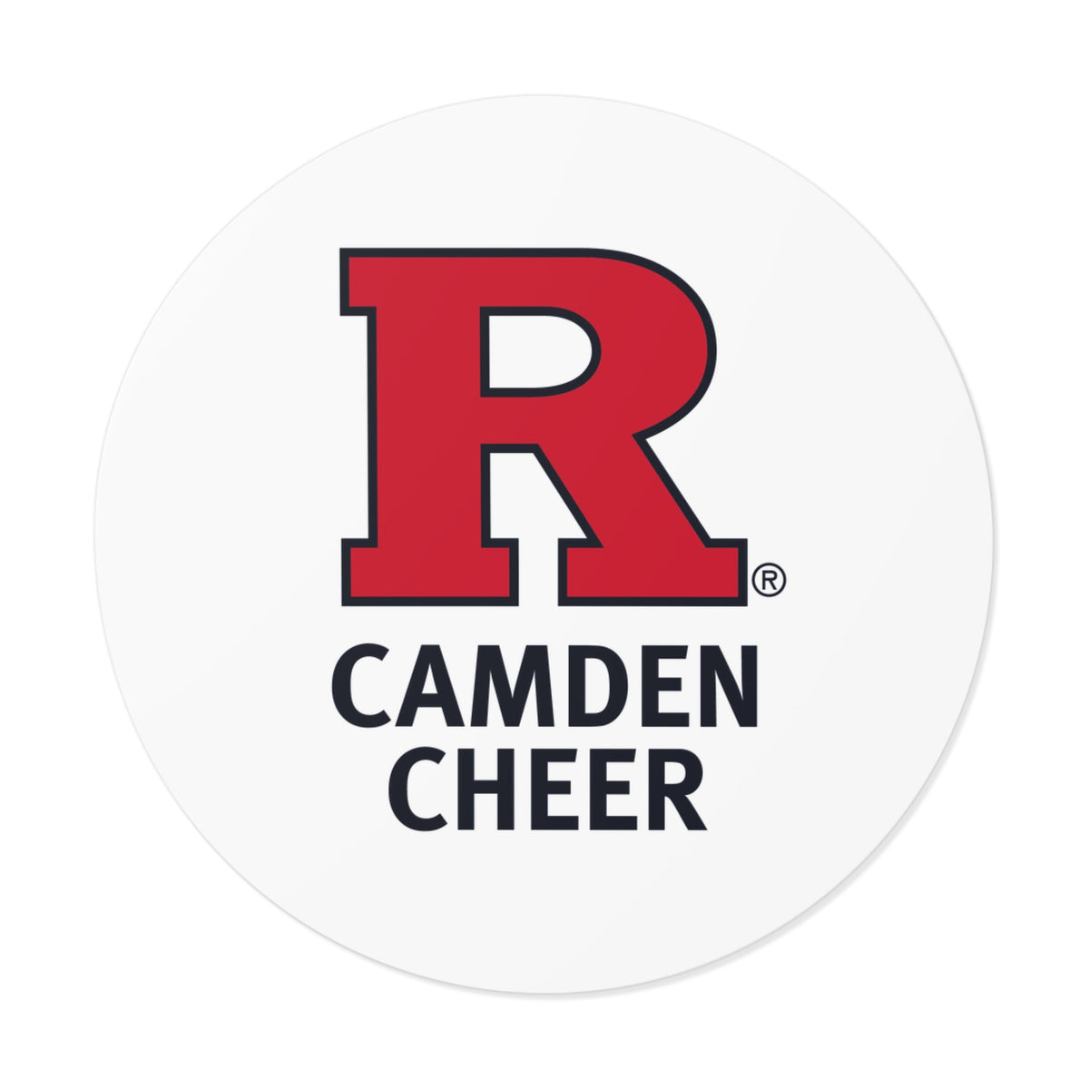 Camden Cheer Round Vinyl Sticker — Red 'R' School Logo Decal  Paper products