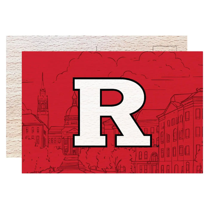 Rutgers Scarlet Knights Officially Licensed 4x6" Wooden Postcard with Full Color Design R & R INC.