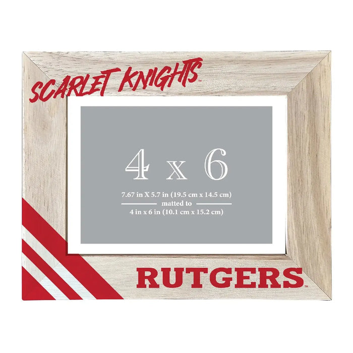Rutgers Scarlet Knights Officially Licensed College Printed Wooden Photo Frame 4x6 – Horizontal or Vertical Display R & R INC.