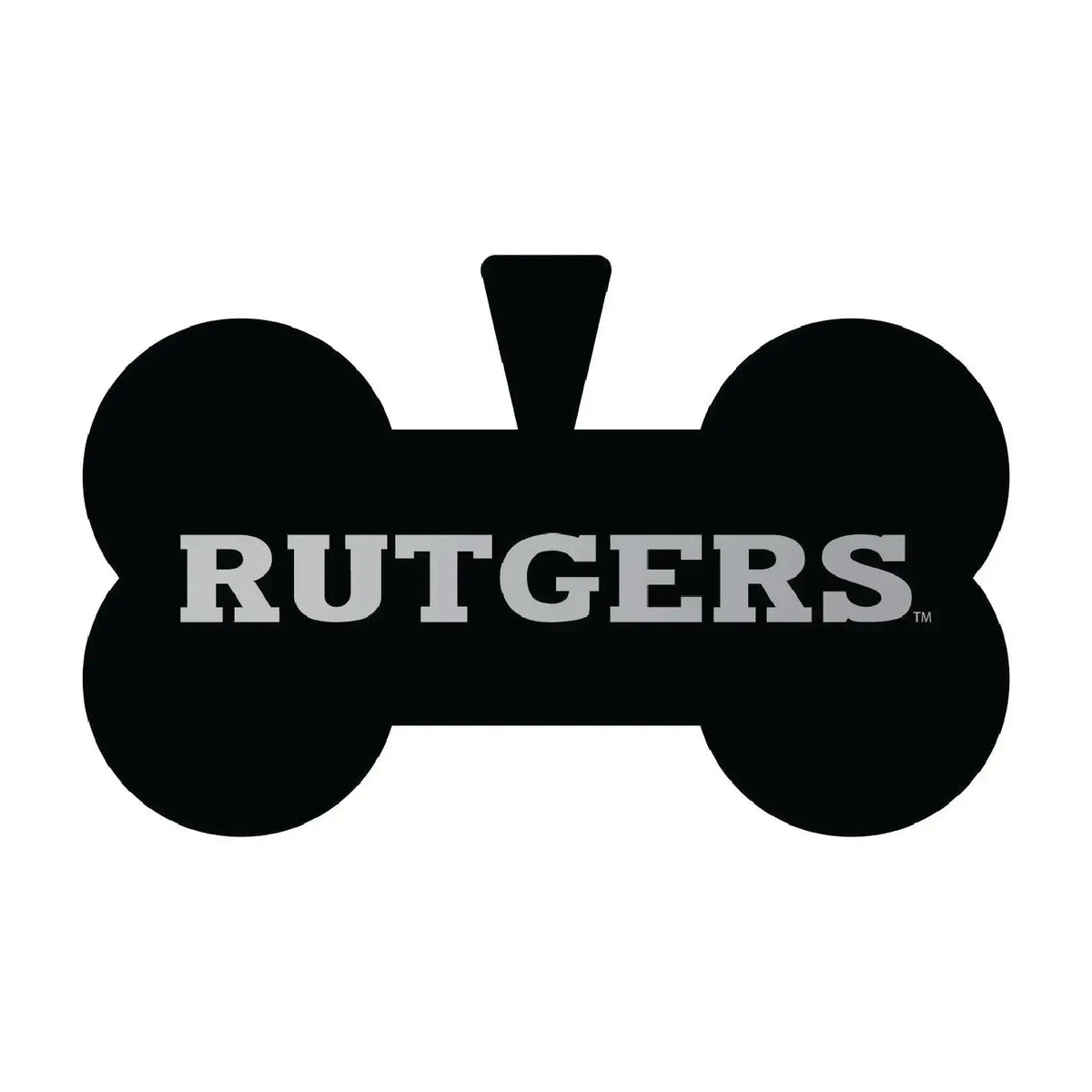 Rutgers Scarlet Knights Dog Tag Matte Black Bone-shaped Engraved Officially Licensed R & R INC.