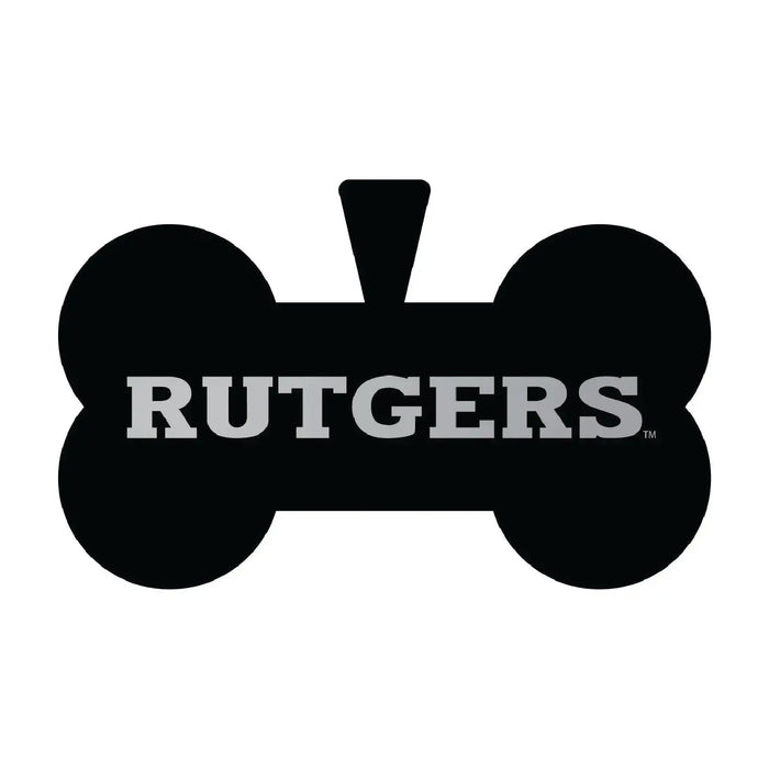 Rutgers Scarlet Knights Dog Tag Matte Black Bone-shaped Engraved Officially Licensed R & R INC.