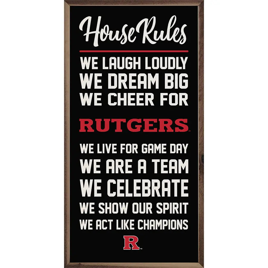 House Rules Rutgers State University Sign Kendrick Home