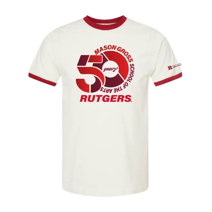 50th Anniversary Unisex Ringer T-Shirt Mason Gross School of Arts