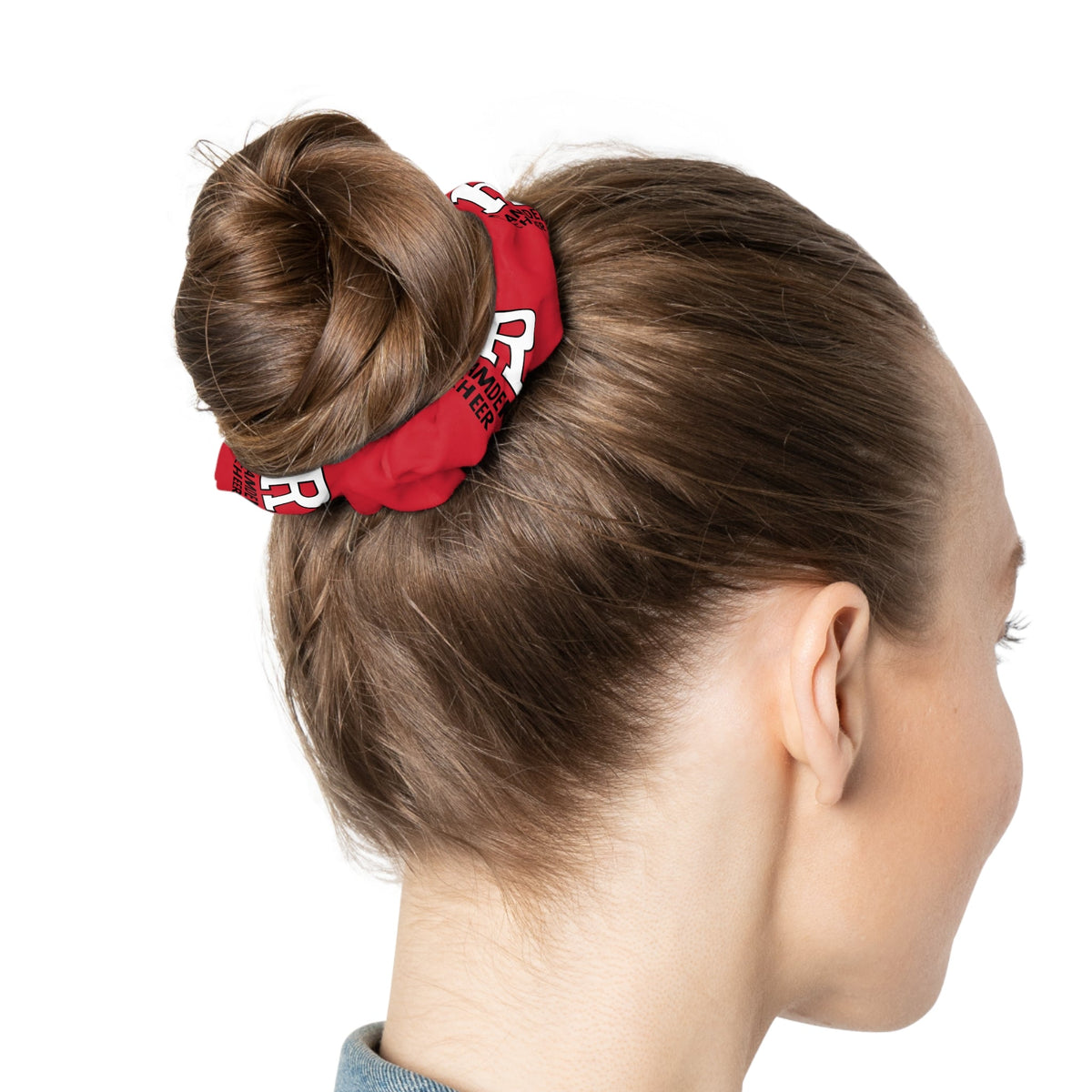 Red Cheer Scrunchie – Team Spirit Hair Accessory  Accessories