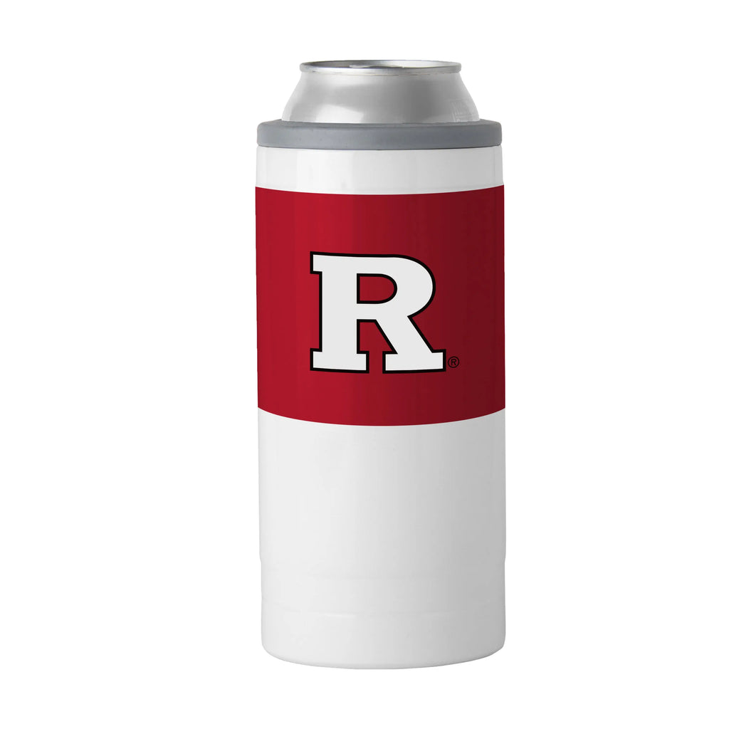 Rutgers 12oz Colorblock Slim Can Coolie Logo Brands