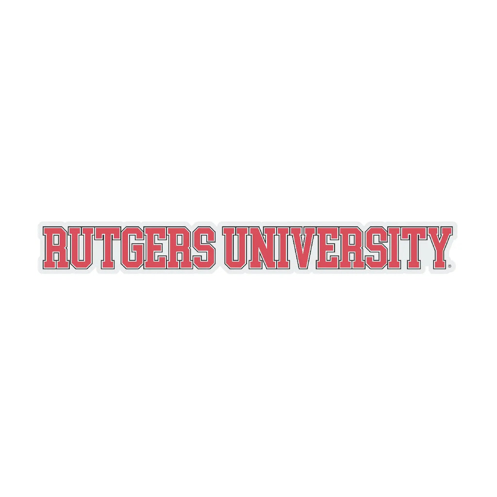 Rutgers Scarlet Knights Officially Licensed College Text Vinyl Decal – White, Clear and Holographic R & R INC.
