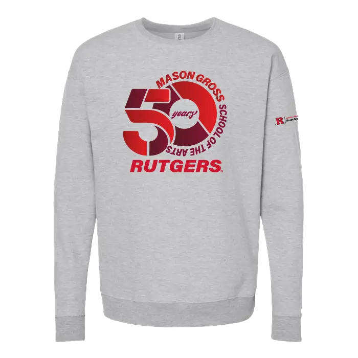 50th Anniversary Unisex Fleece Crewneck Sweatshirt Mason Gross School of Arts