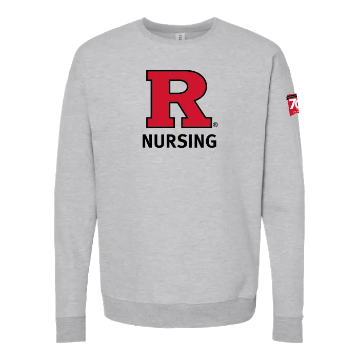 70th Anniversary of Nursing Unisex Fleece Crewneck Sweatshirt Rutgers School of Nursing