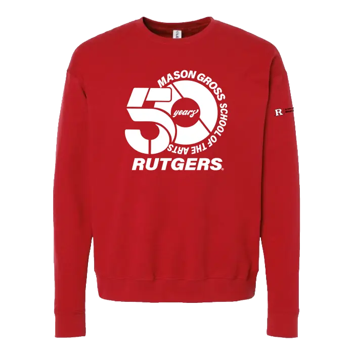 50th Anniversary Unisex Fleece Crewneck Sweatshirt Mason Gross School of Arts