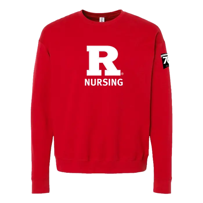 70th Anniversary of Nursing Unisex Fleece Crewneck Sweatshirt Rutgers School of Nursing