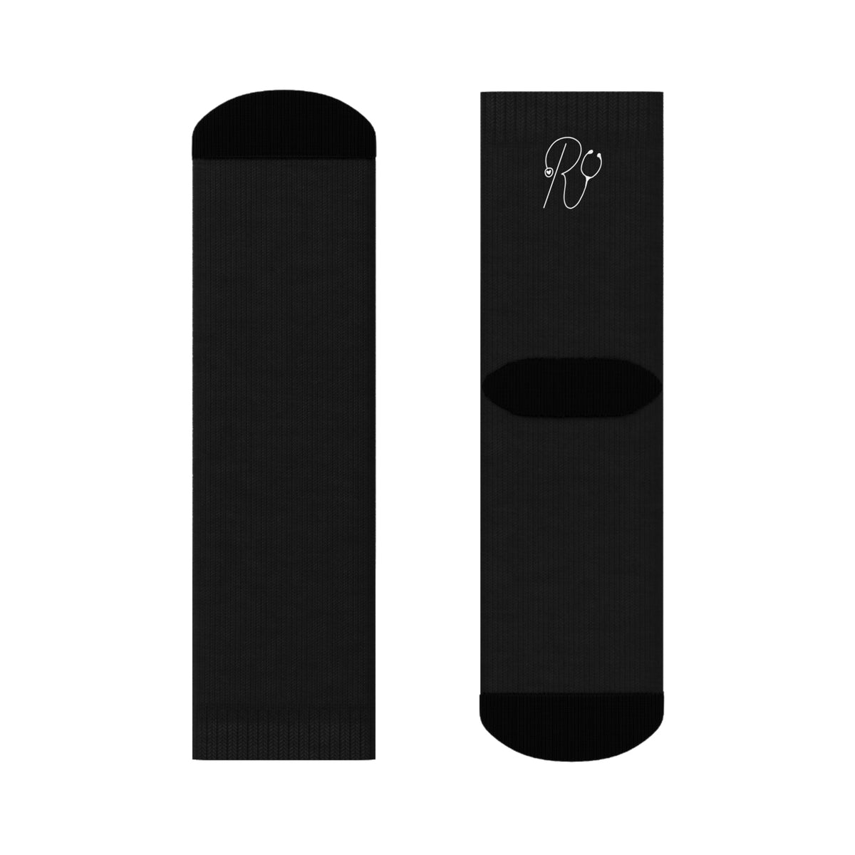 Black Crew Socks  All Over Prints