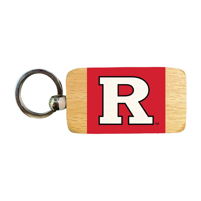 Rutgers Scarlet Knights 2.5 x 1-Inch Wooden Keychain Officially Licensed Collegiate Product R & R INC.