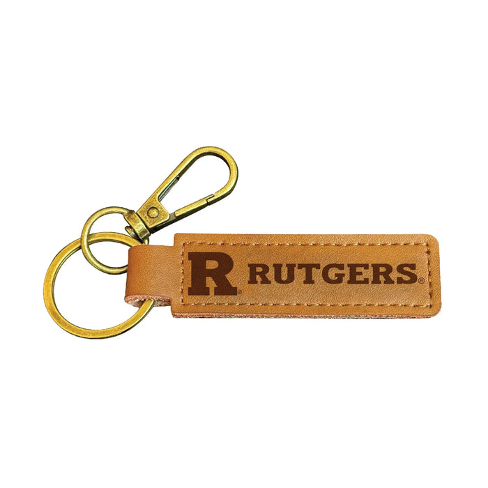 Rutgers Scarlet Knights Leather Keychain 3.25" Long Officially Licensed Collegiate Product R & R INC.