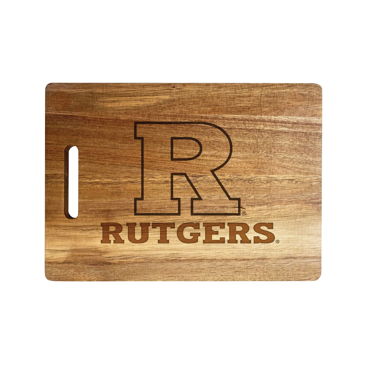 Rutgers Scarlet Knights Classic Acacia Wood Cutting Board - Small Corner Logo