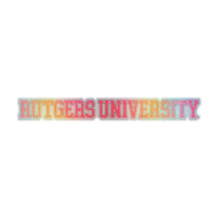 Rutgers Scarlet Knights Officially Licensed College Text Vinyl Decal – White, Clear and Holographic R & R INC.